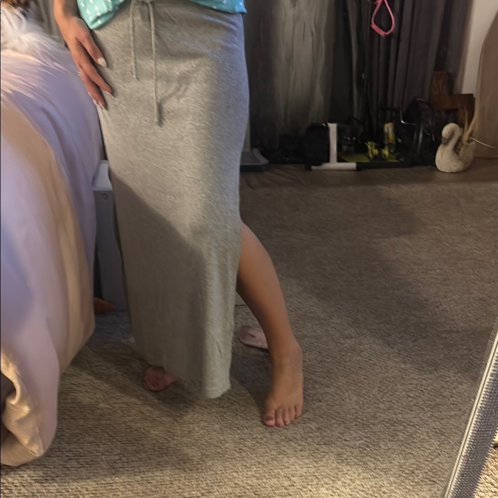 Chic Gray Maxi Skirt
